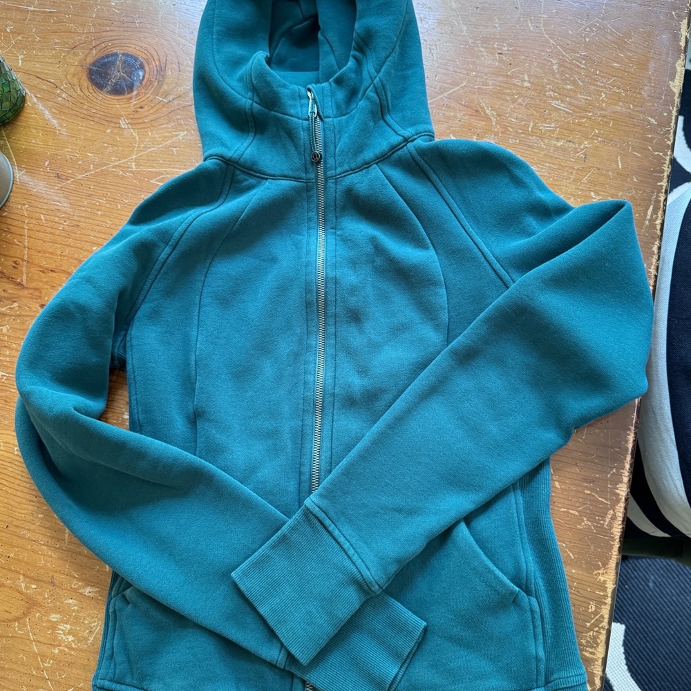 Lululemon Forest Green Zip-Up Scuba Hoodie
